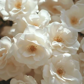 White Roses in Full Bloom - Macro Floral Shot
