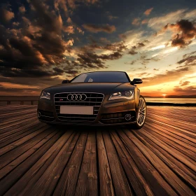 Audi Car at Sunset