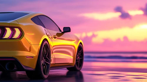 Elegant Sports Car in Sunset Glow