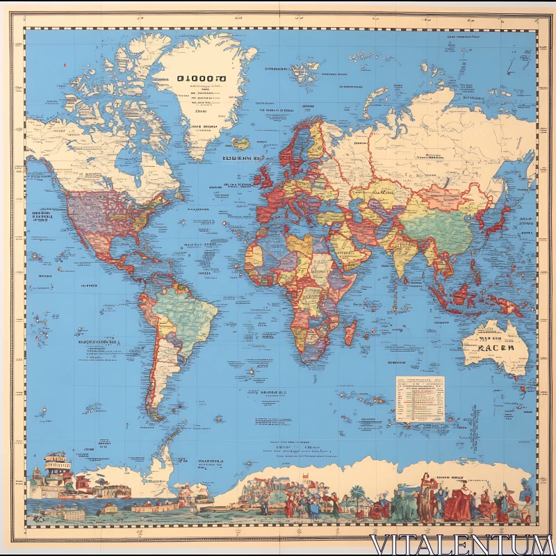 Historic World Map with Geopolitical Boundaries Historic World Map with Geopolitical Boundaries