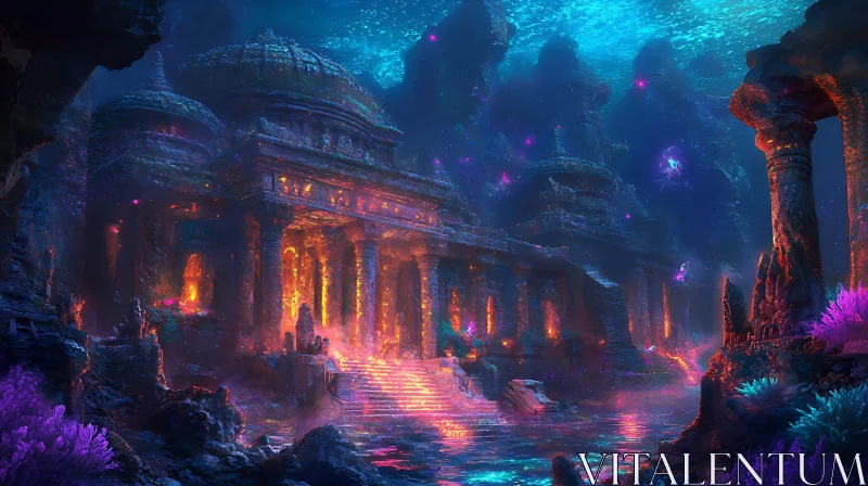 Surreal Ancient Submerged Temple