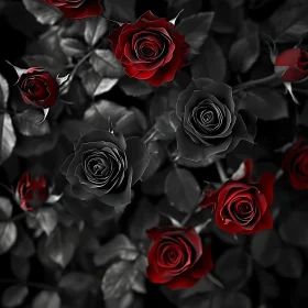 Black and Red Roses: A Study in Contrast