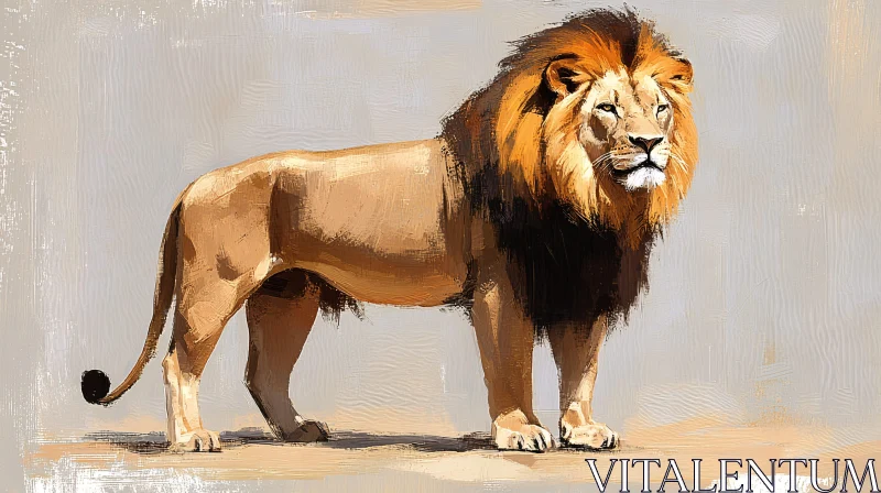 Regal Lion Art with Textured Details Regal Lion Art with Textured Details