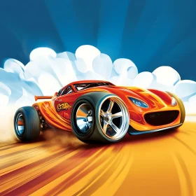 Stylized Racing Car Artwork