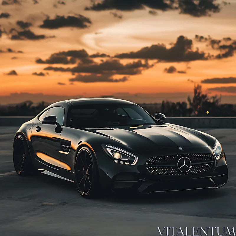 Elegant Sports Car in Golden Hour