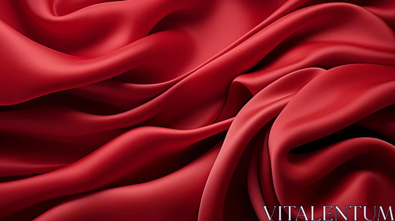 Red Silk Wallpaper in Abstract Whispers and Flowing Draperies AI Image