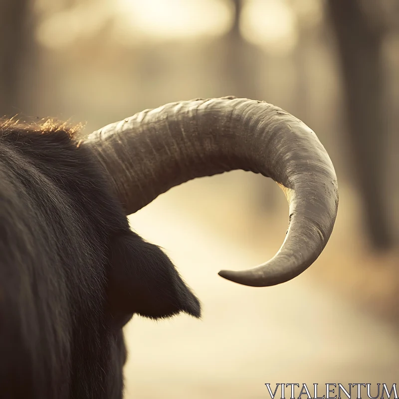 AI ART Artistic Bull Horn Close-Up