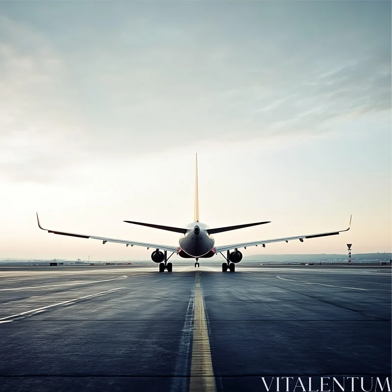 Aircraft on Airport Runway AI Image