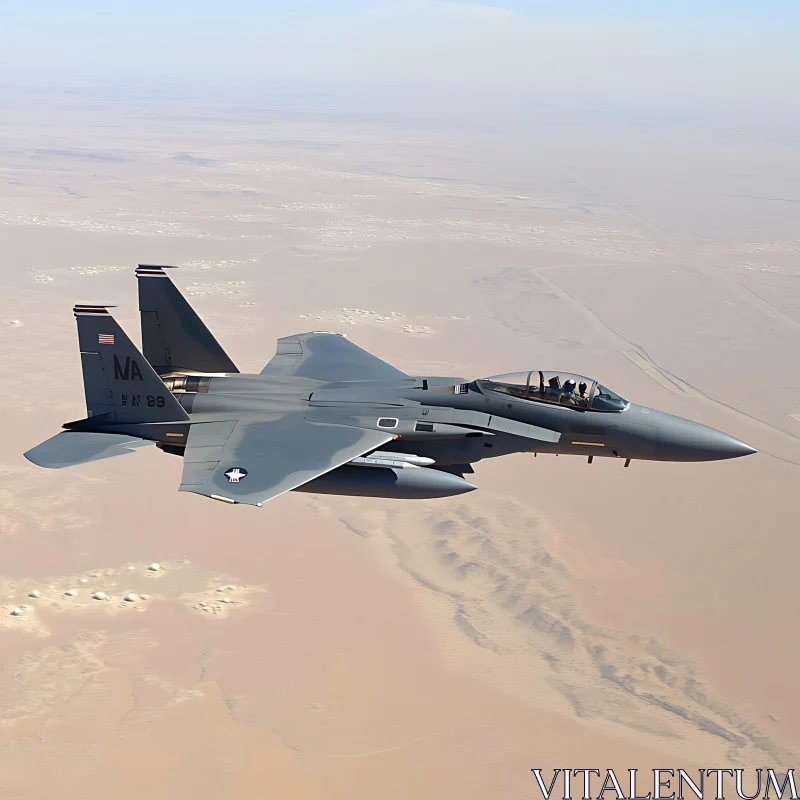 AI ART Military Aircraft Over Desert