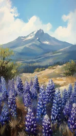 Mountain Landscape with Lupines