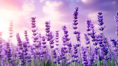 Sunlit Lavender Blossoms in Full Bloom