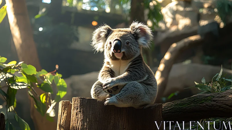 AI ART Tranquil Koala in Natural Habitat