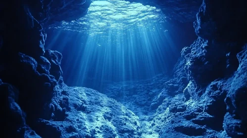 Mystical Blue Underwater Cave