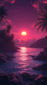 Peaceful Sunset Over a Tropical Ocean