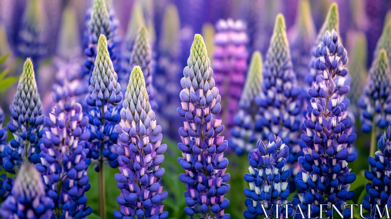 AI ART Purple Lupine Flower Field