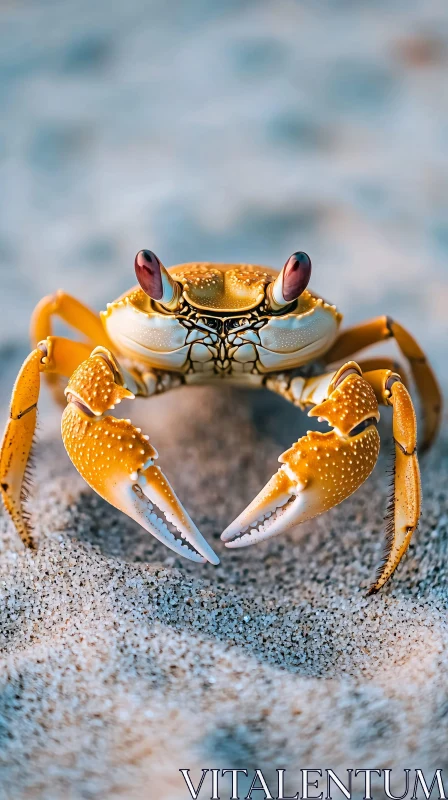 AI ART Intricate Crab on Sandy Beach