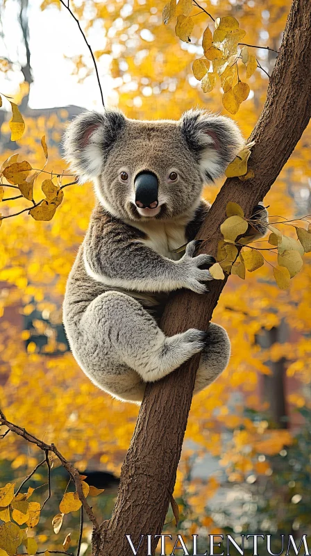 Koala Embraced by Autumn AI Image