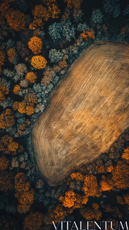 AI ART Autumn Forest and Field Aerial Perspective