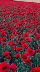 Expansive Red Poppy Flower Field