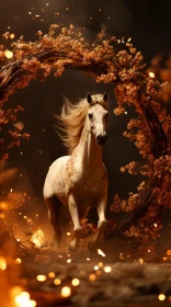 Fantastical Horse Galloping in Autumnal Field