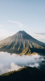 Mountain Peak Illuminated by Sunlight