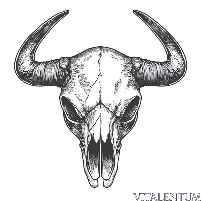 Detailed Bull Skull Artwork AI Image