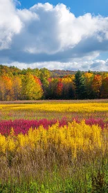 Colorful Autumn Landscape in a Scenic Field