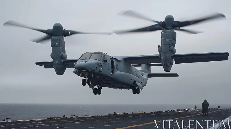 Aircraft Carrier and Dual-Propeller Military Aircraft AI Image