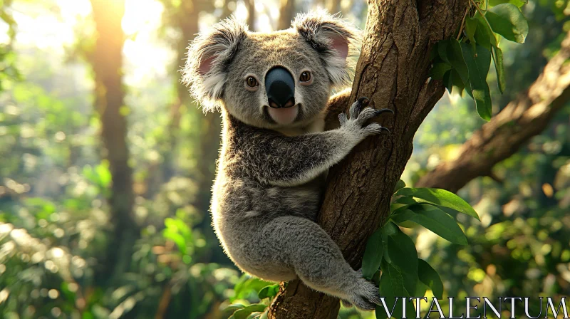 Koala Embracing Nature AI Image