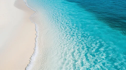 Pristine Beach with Clear Blue Ocean Waves