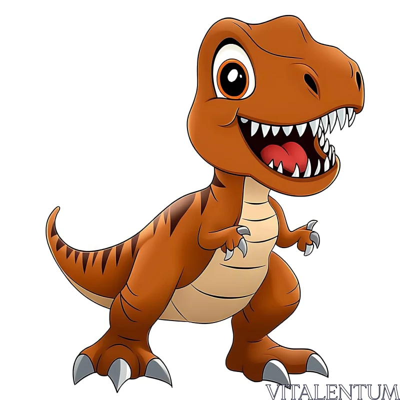 Friendly T-Rex Cartoon Drawing AI Image