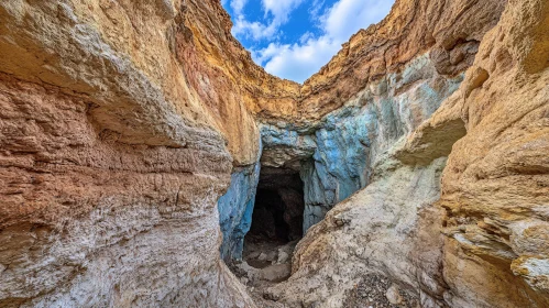 Colorful Rock Formation and Cave