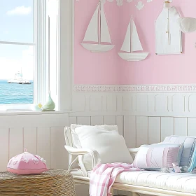 Nautical Nursery Decor with Ocean View