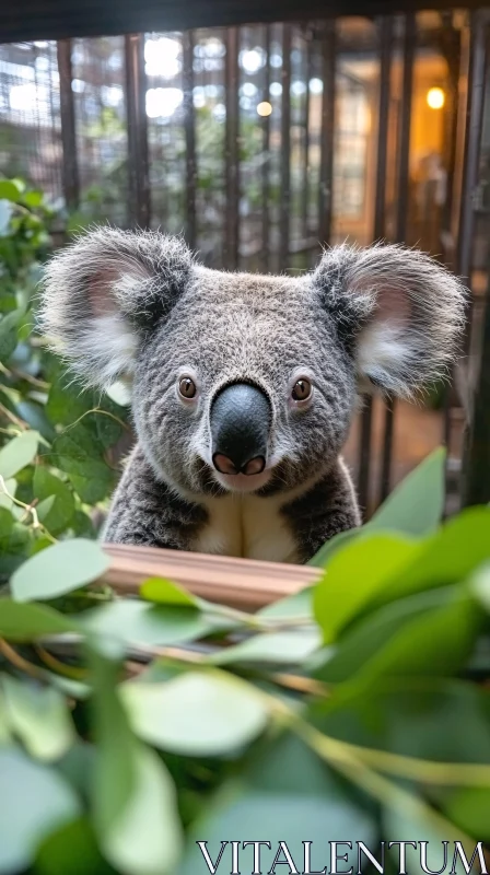 Koala Among Eucalyptus Leaves AI Image