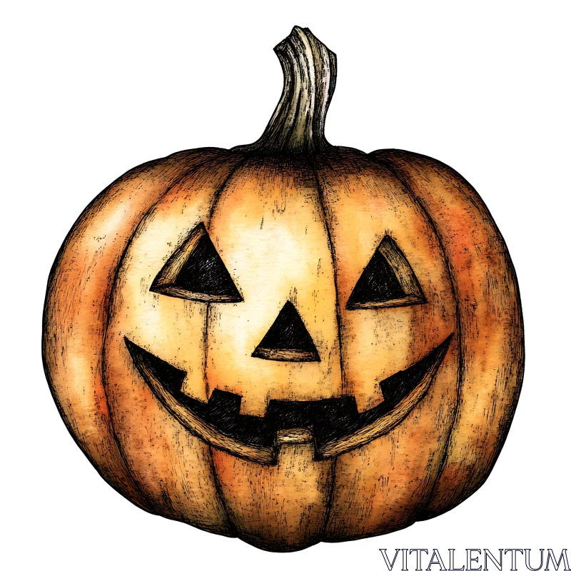 AI ART Halloween Pumpkin Art with Happy Face