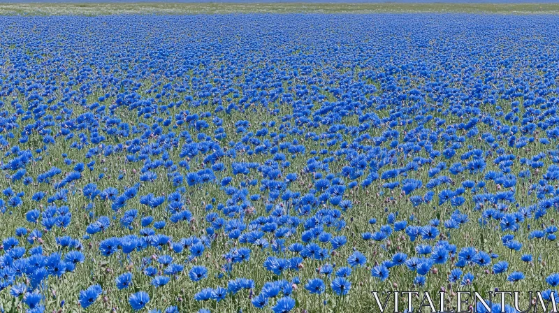 AI ART Saturating Blue Cornflowers Across the Horizon