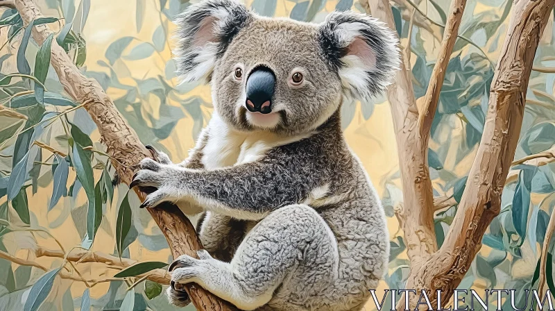 Koala in Natural Habitat AI Image