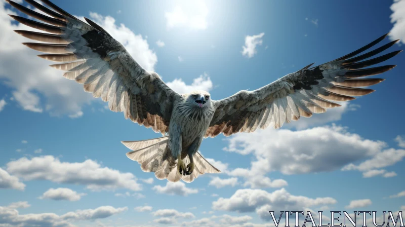 White Eagle Soaring in the Sky - Artistic Rendering AI Image