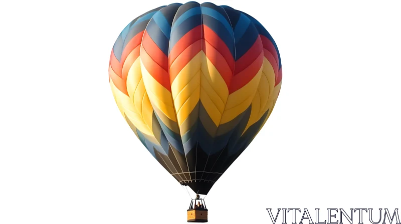 Brightly Colored Hot Air Balloon with Vibrant Zigzag Design AI Image