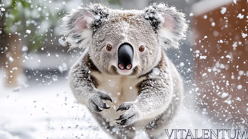 AI ART Playful Koala in Winter