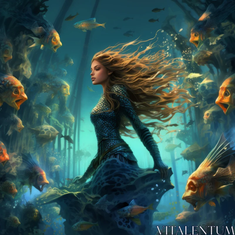 Enchanting Underwater Fantasy Art with Princesscore Aesthetic AI Image
