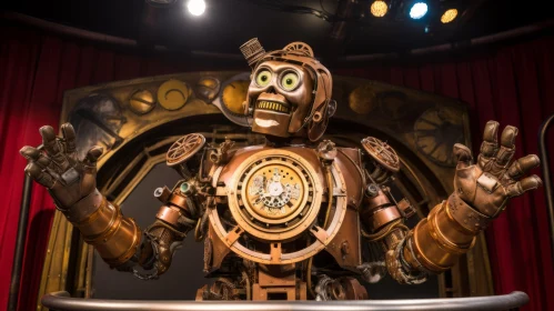 Intricate Steampunk Man in Robotic Motifs - Interactive Exhibition