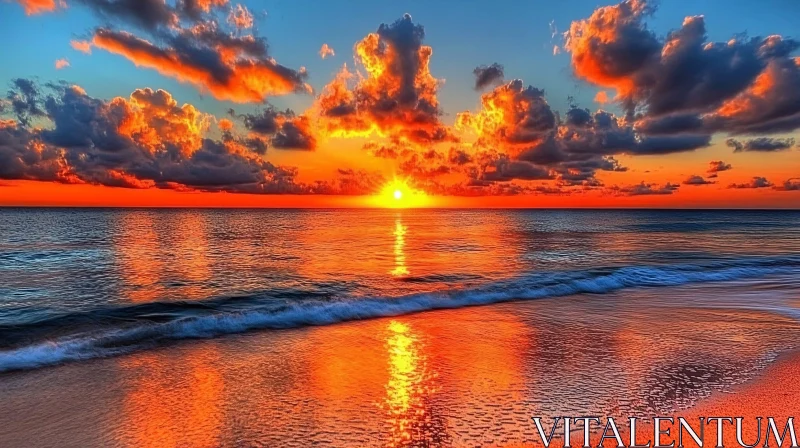 AI ART Stunning Sunset on the Beach