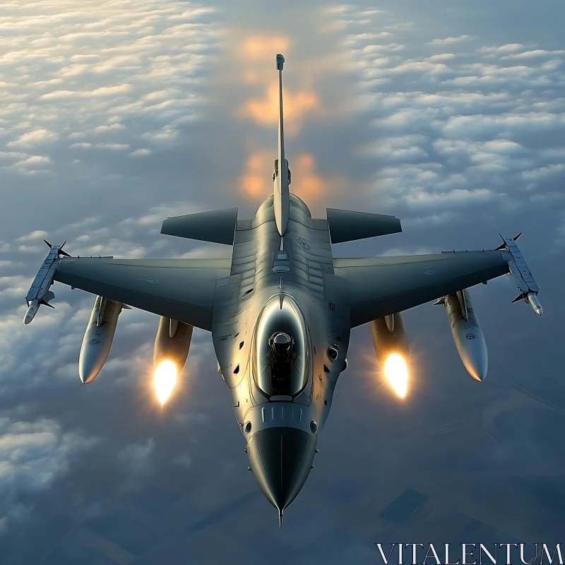 High-Speed Military Jet in Flight AI Image