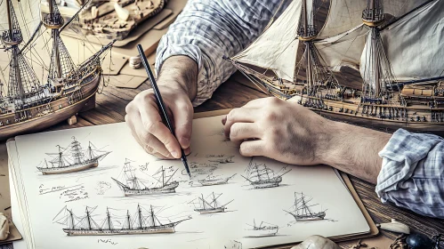 Detailed Ship Model Illustrations