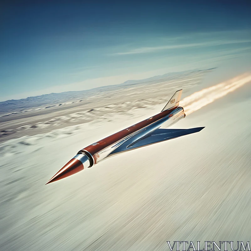 High-Speed Jet in Desert AI Image