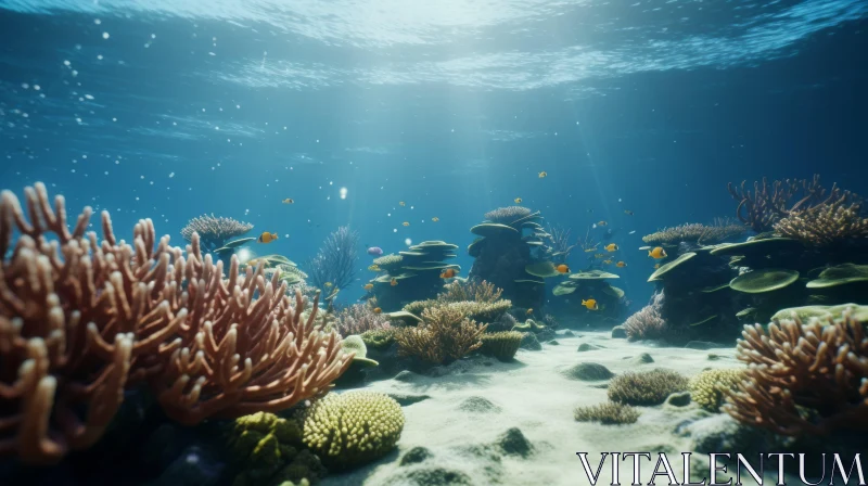 3D Realistic Underwater Coral Reef Artwork AI Image