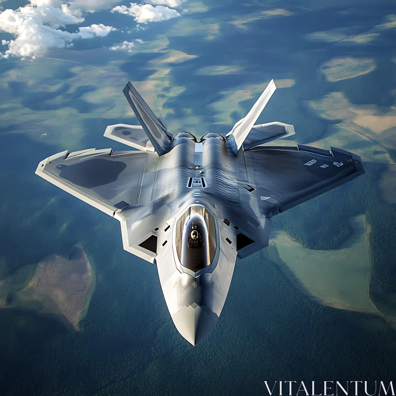 High-Tech Military Jet in Flight AI Image