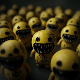 Unsettling Yellow Grinning Toys