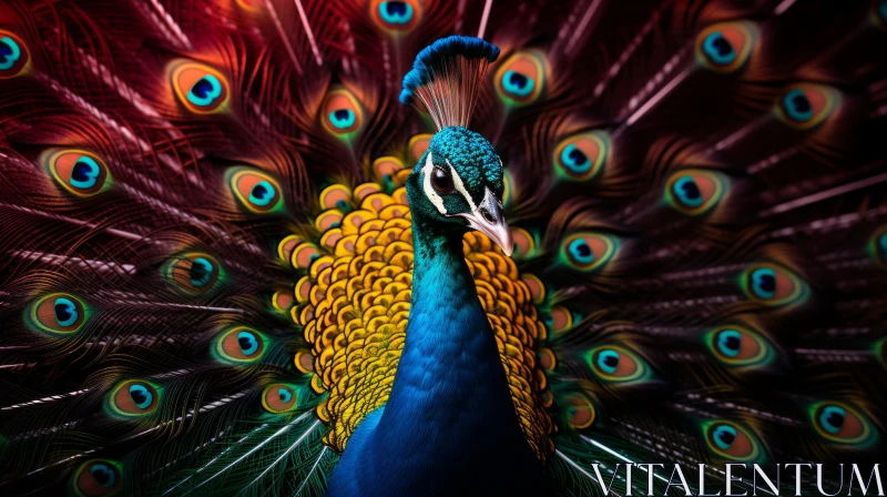 Exquisite Peacock Displaying Vibrant Feathers - National Geographic Contest Winner AI Image